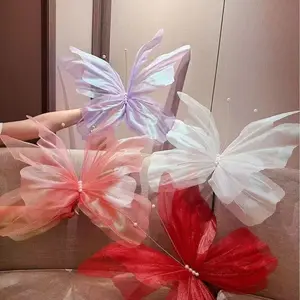 Giant Decorative Butterfly Set, 50cm Synthetic Butterflies for Wedding Party Home Christmas Decoration, 3-Piece Ornament Collection