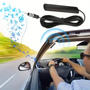 Hidden amplifier for car accessories, 5-meter-long car electronic stereo FM radio amplifier antenna, radio antenna signal amplifier, car radio amplifier, good reception effect, clearer sound, suitable for car accessories, Car Audio Amplifier