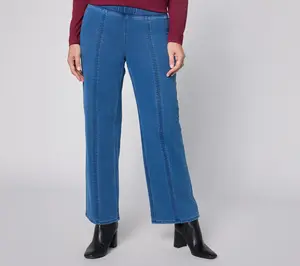 Denim & Co. Petite_Knit Denim Trouser Jeans