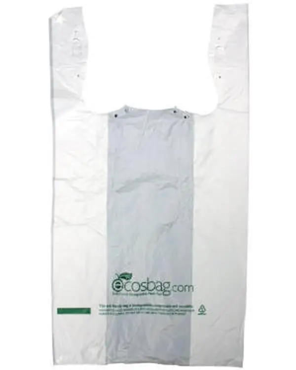 International Plastics MB-T-24HD-BIO 11.5 x 6.5 x 21 in. White T-shirt Bag - Case of 1000