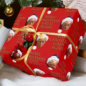 Trump Christmas Wrapping Paper - Make Christmas Great Again! 4, 8, or 12 Sheets of 18'' x 24'' High-Quality Durable Paper with Vibrant Festive Design for Holiday Gifts