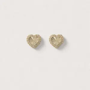 925 Gold Plated Silver Heart Earrings