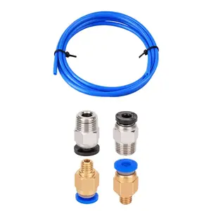 1.5m Blue PTFE Bowden Tubing for 1.75mm Filament with 2 count PC4-M6 Fittings and 2 count PC4-M10 Pneumatic Fittings for  Ender 3/3 Pro, Ender 5/5 Pro, CR-10/10S  Printer, etc