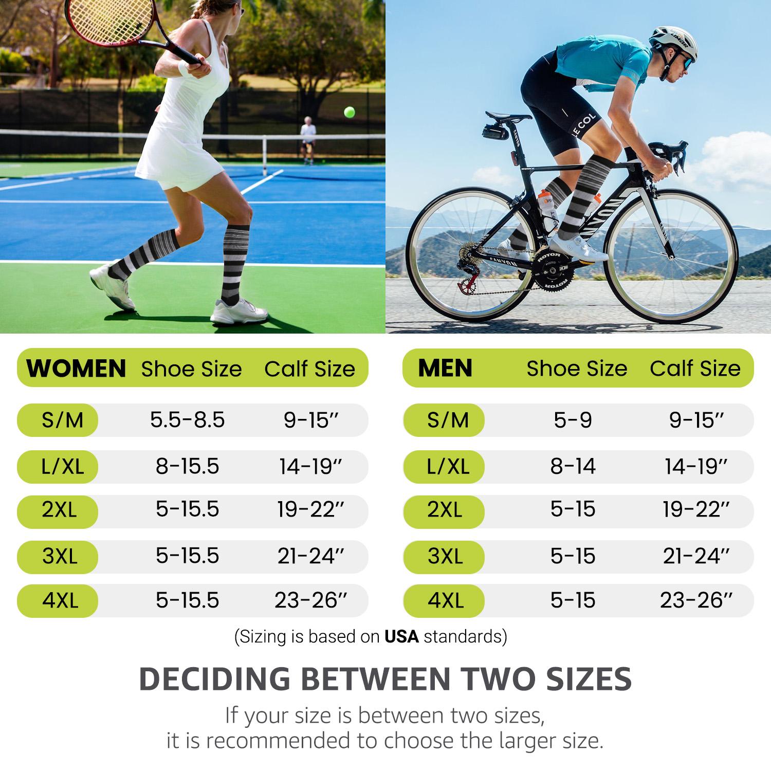 ISUNIE 4 Pairs Compression Socks for Men & Women, 15-20 mmHg Graduated Compression, Breathable All-Day Support & Everyday Comfort for Nurses, Workers, Travelers & Runners, Live Exclusive