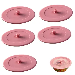 5Pcs  7.3" Reusable Silicone Food Covers & Microwave Splatter Guard, Heat-Resistant Seal Lids for Bowls, Cups, Plates, Pots and Pans, Safe for Oven, Stove Top, Fridge and Dishwasher