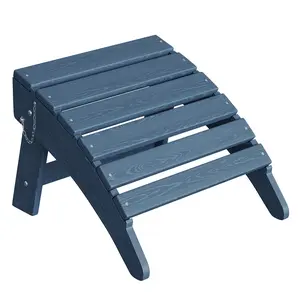 Folding HDPE Adirondack Ottoman, All-Weather Resistant Portable Outdoor Footstool, Durable Footrest Compatible with Adirondack Chairs, Perfect for Patio, Deck, Lawn & Poolside, Multiple Colors