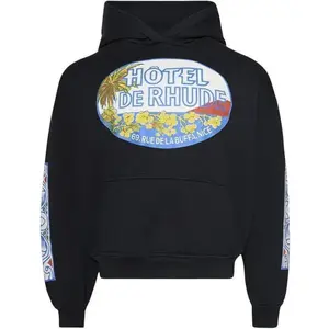 Rhude Hotel Hoodie Vintage Black