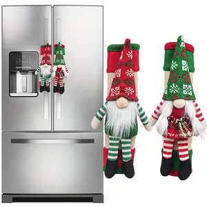 Christmas Refrigerator Handle Cover Set, Festive Kitchen Appliance Decorations, Microwave Door Handles Protector, Holiday Home Decoration