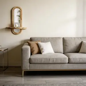 Circular Hollow Out Wooden Wall Mirror, Eco-Friendly Solid Wood, Acrylic Lens, Creative Storage Design, Durable and Stylish Home Decor