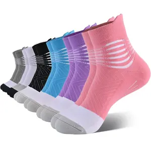 IRAMY Compression Ankle Support Socks Women Moisture Wicking Cushioned Athletic Plantar Fasciitis Relief 6 Pairs