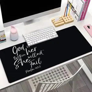 God Is Within Her Christian Quote XXL Large Extended Gaming Mouse Pad, Religious Bible Verse Desk Mat, Non-Slip Rubber Base Keyboard Pad for Home Office Work, Perfect Gift for Friends