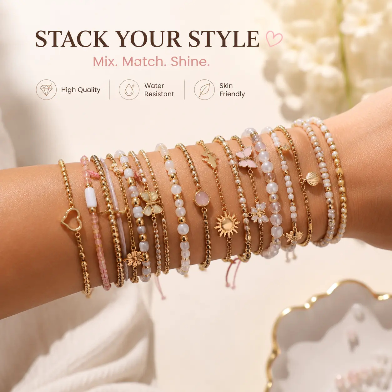Bracelet,necklace,rings jewelry set