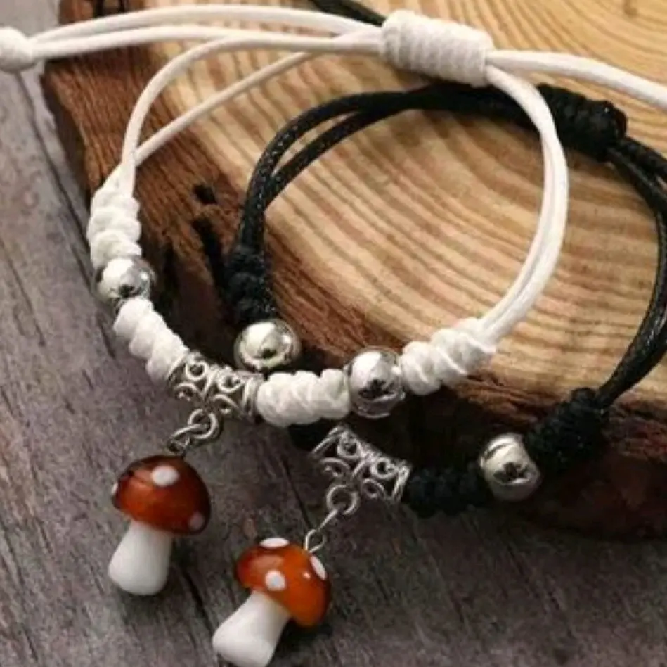 2 PC Mushroom  Bracelet Set's