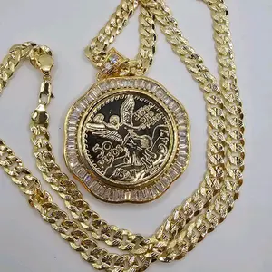 Centenario cleae stone's   flowers style fashion style Cuban link  necklace gold-plated