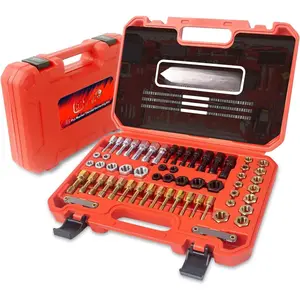 61 count Thread Chaser Repair Kit, Rethread Repair Tool, UNC UNF & Metric Thread Restorer Set with Thread Pitch Gauge
