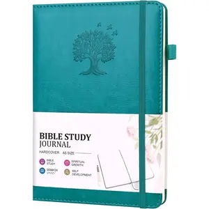 Study Journal Scripture Notebook - Christian Note Taking Kit with Guided Prompts - Inspirational Religious Gifts - Faith Based Stationery Supplies for Church Notes (Teal Blue)
