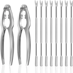 10 count Lobster Crackers and Picks Set, Stainless Steel Crab  Cracker Tools, Seafood Crackers & Forks Nut Cracker Set