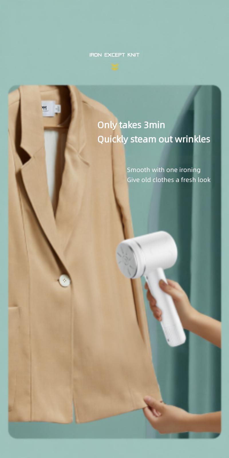 Portable iron dual-use dry and wet handheld garment steamer, home lint trimmer, hair removal steamer two-in-one