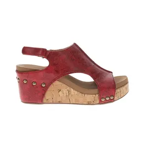 Corkys Womens Carley Studded Slingback  Casual Sandals Casual High Heel 3" & Up - Red