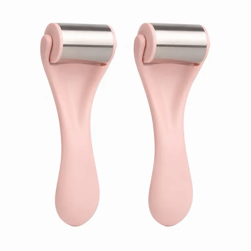Good Girl Aesthetic Pink Duo Facial Ice Roller Set - 2 Rollers for Face, Eyes, Puffiness Relief & Skincare Cooling Tool