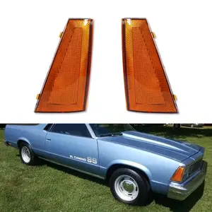 2pcs Amber Lens Front Side Marker lamps Lights For 1980 1981 Chevrolet El Camino Malibu,Replace OEM 915247 & 915248