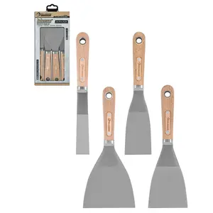 ROLLINGDOG 4PC Putty Knife Scrapers - Stainless Steel Spackle Knife Set with Laser Engraved Wood Handle for Scrapering,Drywall Repairs and Spreading(1",2",3",4")