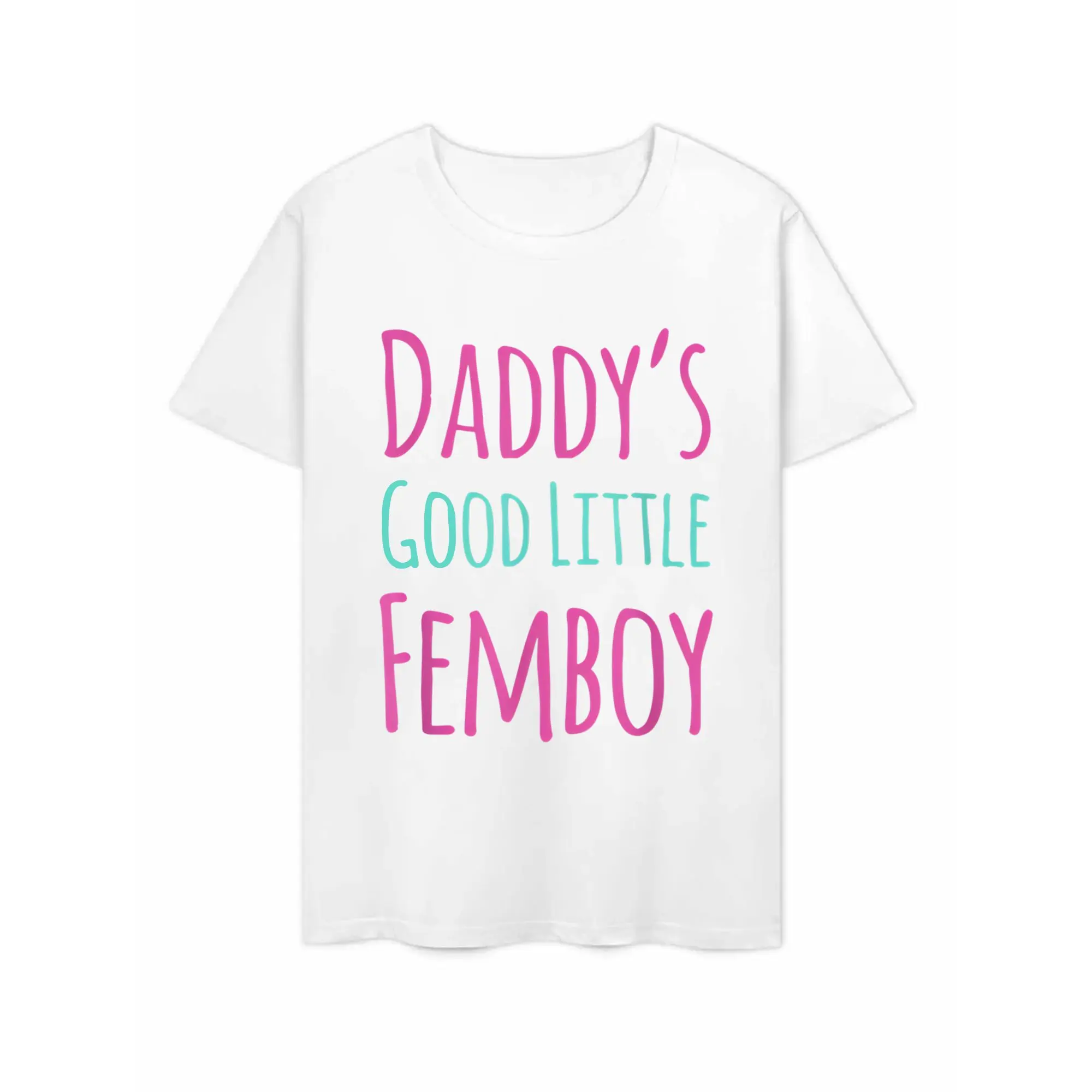 Daddy’s Good Little Femboy T-Shirt, Funny LGBTQ+ Graphic Tee, Bold Pink Blue Black Shirt, Cute Gender Expression Short Sleeve Top, Novelty Gift for Adults
