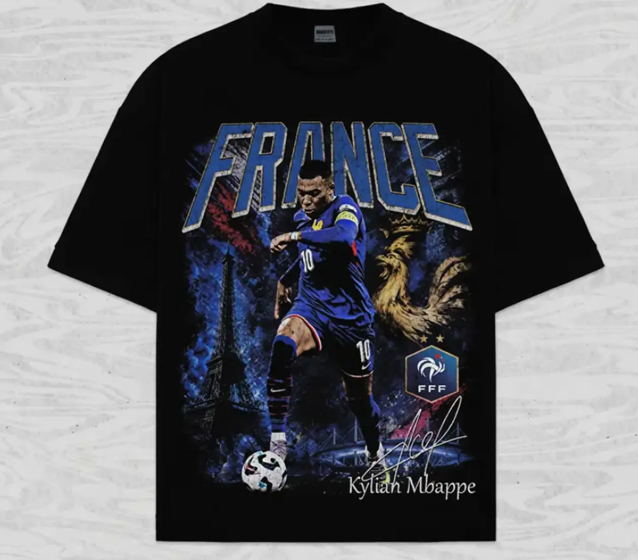 Vintage Mbappe The Big Tournament 2026 Soccer Graphic Tee - Mbappe Bootleg Shirt, 100% Cotton Oversized Heavyweight Streetwear, Gameday Ready Apparel, Trendy Best Gift SS