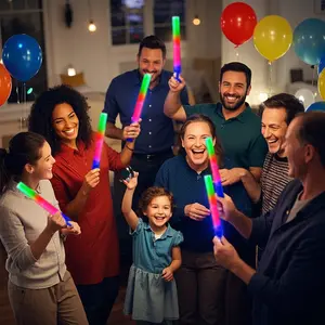 36pcs-Multicolor LED Sponge Glow Sticks, 14.6in Lightweight Festive Decoration Supplies with Multi-Mode Lights, Ideal for Birthday, Holiday Event Gifts