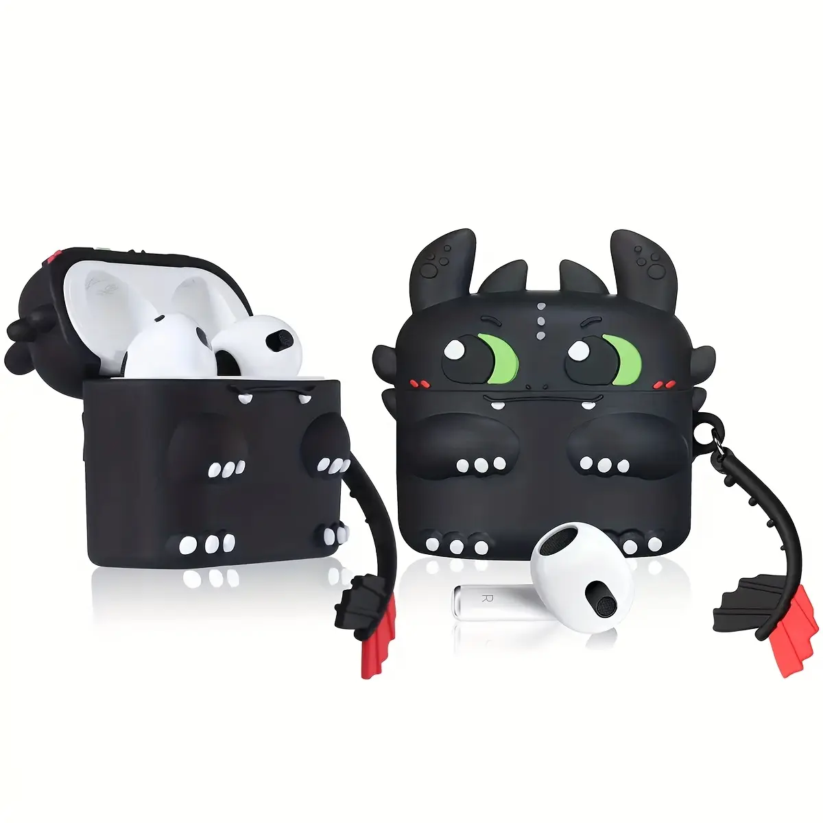 AirPods Pro 2/pro/1/2/3/4 Case Cartoon Design, Dragon Pattern Silicone Protector, Durable & Stylish Accessory for Wireless Earbuds, Headphone Protector, Wireless Earbuds Headset, Earphone Protective Cover