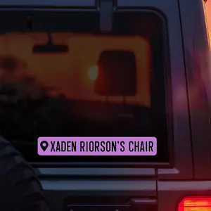 Xaden Riorson Chair Location Decal – Spicy BookTok Fourth Wing Sticker - Weatherproof Vinyl Sticker for Car Window Laptop Mirror or Any Surface - Water-Resistant & Easy Application - Ideal for Fans of Dark Romance and Goth Aesthetics