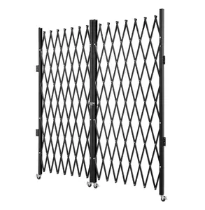 Folding Security Gate 6.5'H x 12'W, Steel Accordion Door Gate, Expandable Barricade Gate with Keys, Heavy Duty Rolling Safety Gate for Warehouse, Storefront, Entryway Default