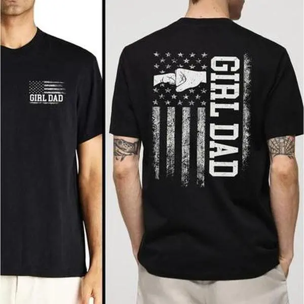 Men's 100% Soft Cotton Crew Neck Tshirt - Casual All Seasons Fabric Top, Dad Tee Menswear, Proud Father Gift from Daughter, Unisex Classic Fit Father's Day Wear