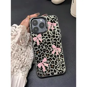Sweet And Cool Leopard Print Bow Phone Case. Suitable For IPhone 17, 16, 15, 14, 13, 12, 11, Pro Max Plus, And Galaxy S25/24/23/22/ULTRA/PLUS/ Strong Protection And A Refined Texture. Tailor-Made Phone Case For Fashionable Perfection.