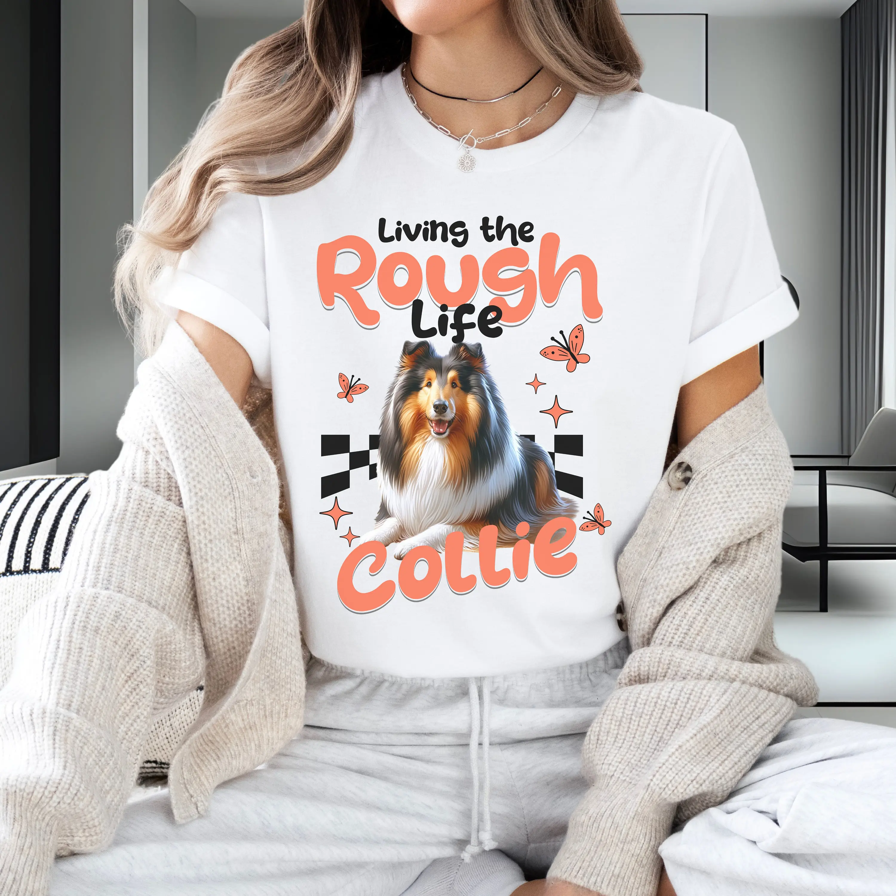 Rough Collie Shirt, Gift for Collie Owner, Rough Collie Club Mom, Rough Collie Dad Tshirt, Matching Shirts, Birthday Gift Rough Collie Life