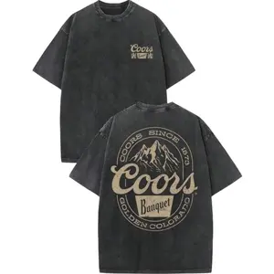Coors Banquet Shirt, Vintage Washed Beer Graphic Tee, Retro Colorado Mountain T-Shirt, Oversized Streetwear Top