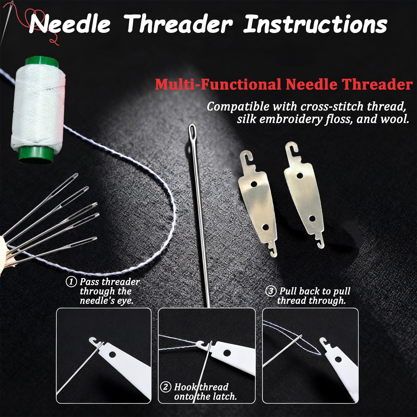 34PCS Sewing Tool Set, Steel Needle Sewing Kit, Stainless Steel Sewing Needles, Steels Needles for Hand Sewing, Portable DIY Handcraft Set, Suitable for Handicraft Enthusiasts