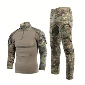 2025newElgNewMen'sCombatTacticalUniformsLongSleeveFittingAmryMilitrayUniformsforMenCombatShirtandPantsCamouflageClothingHuntingHikingPaintballGearFathersdaygiftArmyCostume