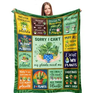 Plant Lover Blanket Gift for Women, Gardening Gifts for Women Blanket, Plant Gift for Gardeners Woman, Garden Decor Presents Birthday Mothers Day Christmas