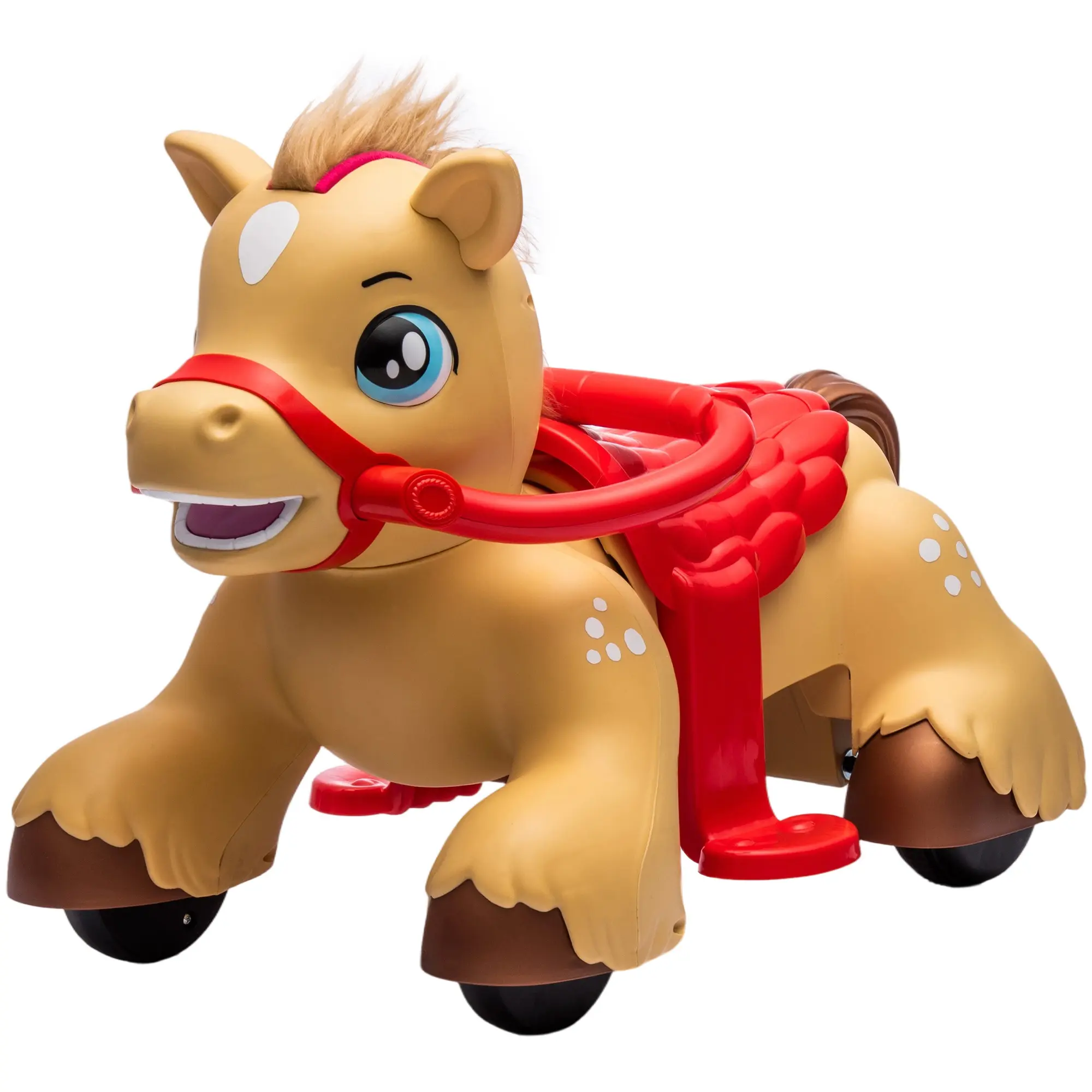 Toddler Electric Ride-On Horse Toy for 18-36 Months, 44 lbs Max Load, Battery-Powered Pony with Dual Motors, Touch Sound, Light-Up Horn, Under-Seat Storage, ft Pedal Control, Indoor-Outdoor Use