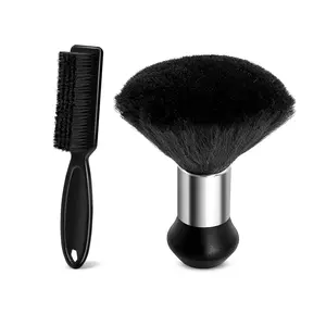 Neck Duster 2 Pack Small Brushes for Fades, Cleaning Trimmer, Hair Clippers, Barbershop, Lightweight, Durable, Styling Beard Brush for Men