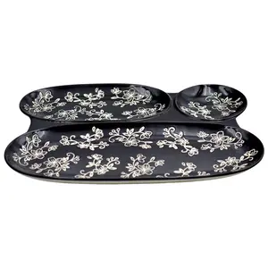 Temp-tations Floral Lace 3-Section Snack Tray