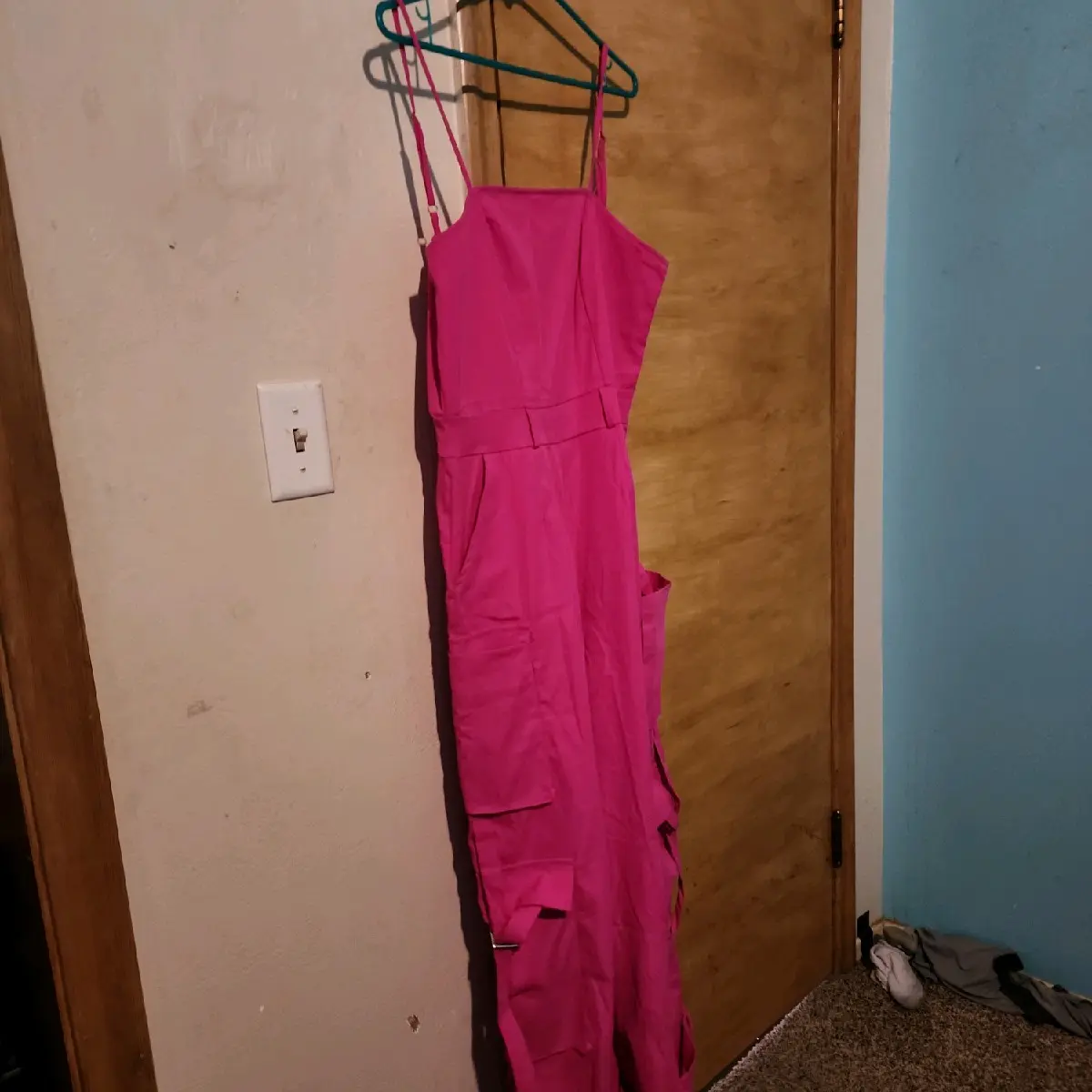 Pink Multi Pocket Women's Jump Suit for Back to School with Overalls