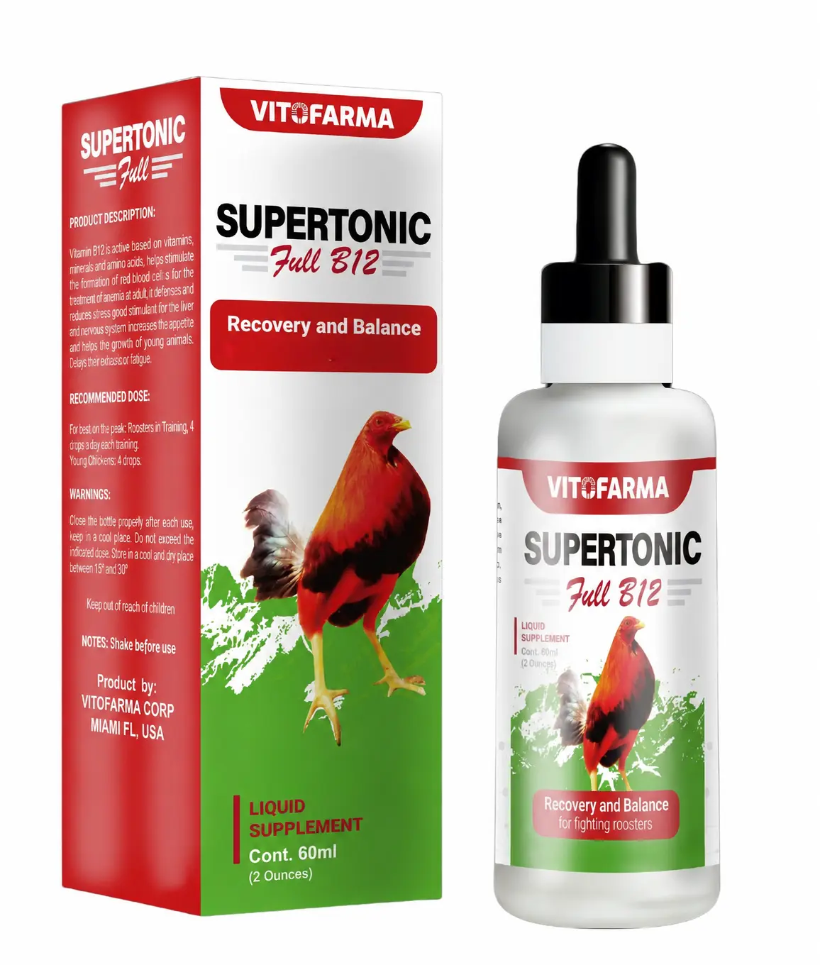 Supertonic Full B12 Poultry Supplement | Daily Wellness & Nutritional Support | 60ml | Vitofarma