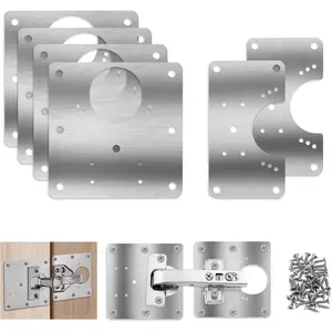6 count Hinge Repair Kit Plate for Cabinet Hinges Repair Fixing Plates Stainless Steel Cabinet Hinge Repair Plate with Mounting Screw Hinge Repair Replacement Kit for Cupboard