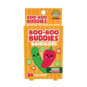 Pickle & Pepper Bandages for Kids – Waterproof, Latex-Free, 24 Count
