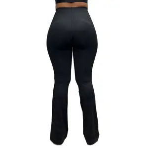 Curvylicious High Waisted Tummy Control Butt Lifting Stretchy Leggings with Internal Fajas Powernet Supplex Levanta Cola Colombianos Bootcut Zipper