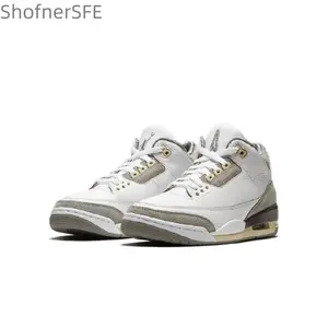 Retro-style midsole shock-absorbing comfortable anti-slip wear-resistant white-brown sports shoes