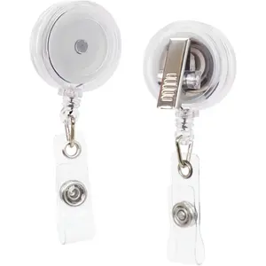 50-Pack Retractable Badge Reels – Alligator Clip Badge Reel with Swivel Hook| Badge Clips Retractable for Office, School, Events (Translucent, Durable ID Holder Reels)