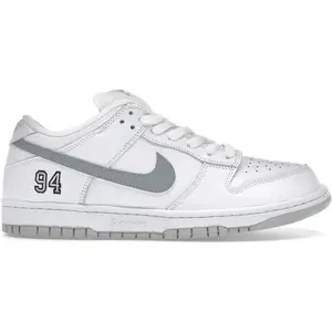 Nike SB Dunk Low Supreme 94 White Metallic Silver